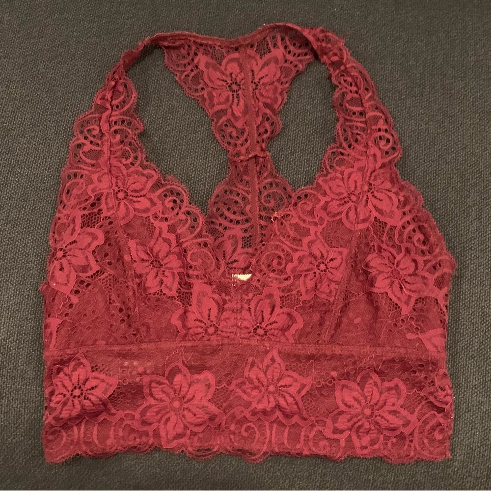 Kimchi Blue Lace Red/Burgundy Bralette Size Small